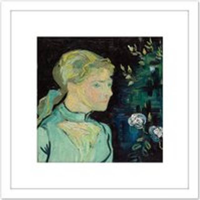Van Gogh Adeline Ravoux Portrait 8X8 Inch Square Wooden Framed Wall Art Print Picture with Mount - White - One Size