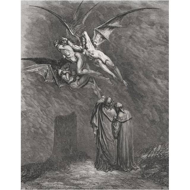 Engraving by Gustave Dore 1832-1883 French Artist & Illustrator for Inferno by Poster Print, Large - 26 x 32