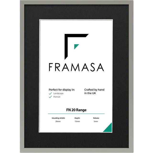(Grey Frame Black Mount, 15x10 Pic (18x14 Frame)) Thin Matt Picture Frames Grey Photo Frames Poster Frames With Black, White or Ivory Mounts