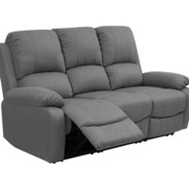 (Light Grey, 3 Seat Only) Reclining Luxury Fabric Sofa Set In Light Grey or Dark Grey- 3 Piece, 2 Piece, Armchair
