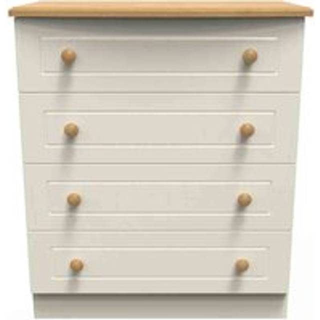 Crowndale Warwick 4 Drawer Cream Ash and Oak Midi Chest of Drawers
