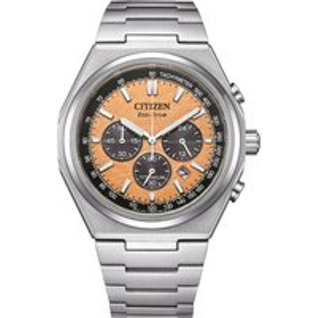 Citizen Zenshin Chronograph Super Titanium Salmon Dial Eco-Drive CA4610-85Z 100M Men's Watch salmon