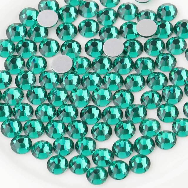 beadsland Flat Back Crystal Rhinestones Round Gems for Nail Art and Craft Glue Fix  Blue Zircon (2.9-3.0mm) SS12/1440pcs