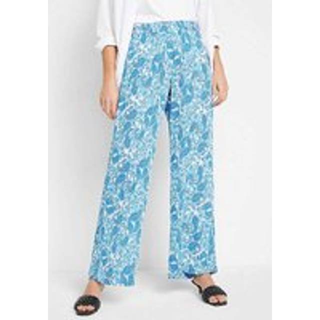 bonprix Paisley Print Palazzo Trousers - Pale Blue Print