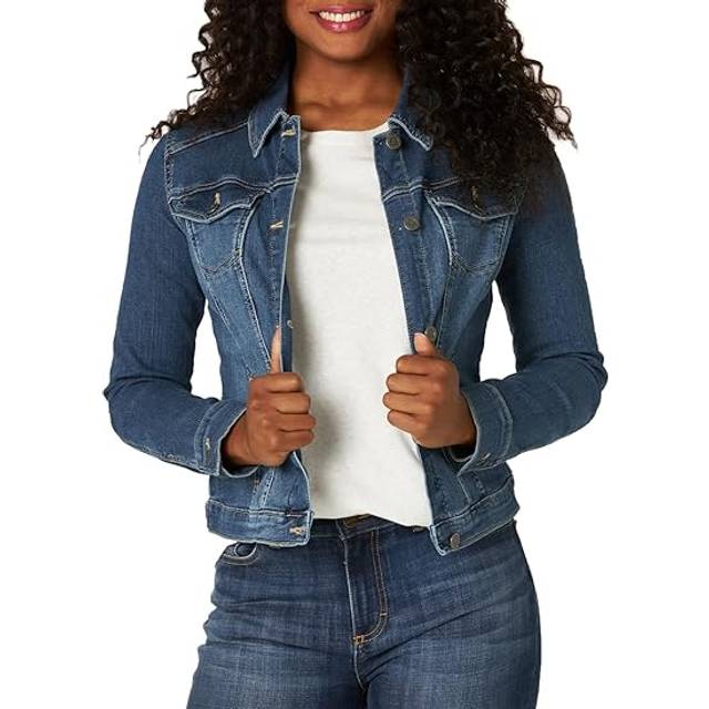 Riders by Lee Indigo stretch denimjacka för kvinnor, väderbiten, XS
