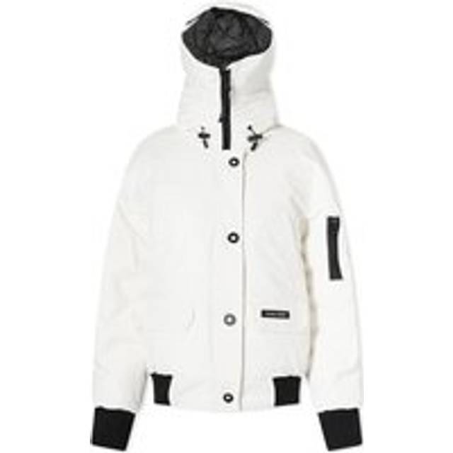 Canada Goose Womens White/black N Star Wh Chilliwack Hooded Cotton-blend Bomber Jacket M - WHITE/BLACK