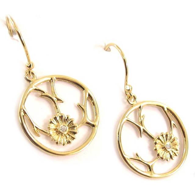 Les Trésors De Lily [C6938] - White Golden 'Bouquet Champêtre' Gold Plated Earrings gold