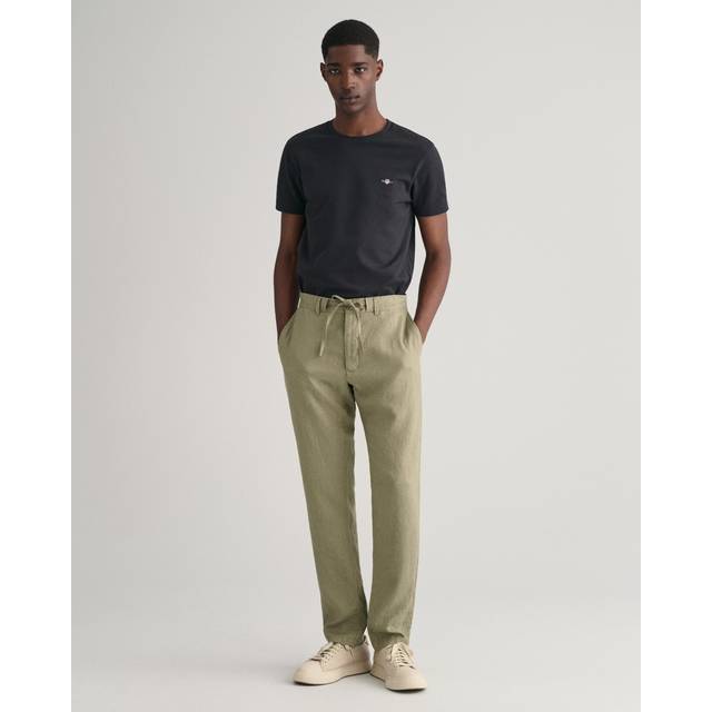 Gant, Byxor, Herr, M, Linne, Relaxed Linnebyxor - green (M)
