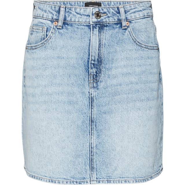 VERO MODA VMTESSA HR kort DNM kjol mix GA NOOS, Ljusblå denim, M