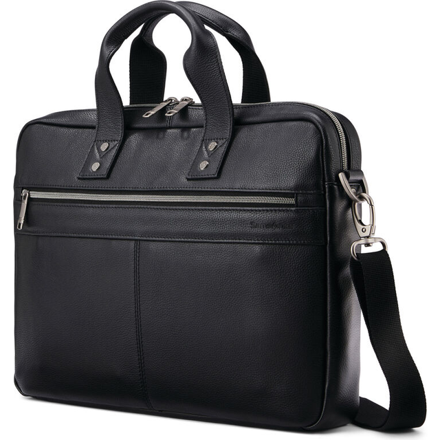 Samsonite Classic Leather Slim Brief  Black  One Size