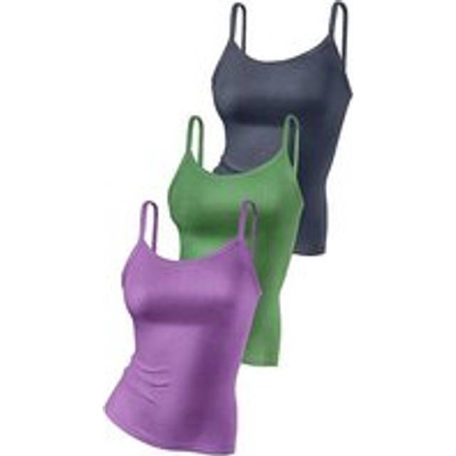 H.I.S Pack of 3 Fine Rib Vest Tops - Grey