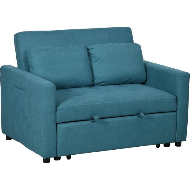 HOMCOM HOMCOM 2 Seater Sofa Bed, Convertible Bed Settee, Modern Fabric Loveseat Sofa Couch With 2 Cushions, Hidden Storage For Living Room, Guest Room, Deep