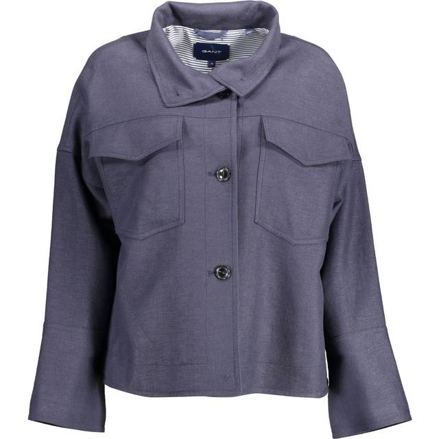 Blue Cotton Jackets & Coat - L