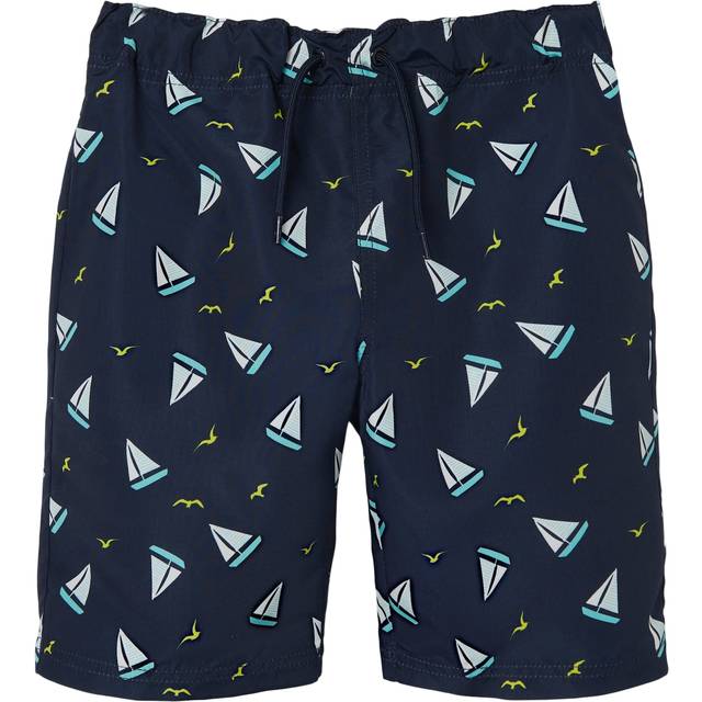 Name It Boys Boat Long Swim Shorts - Dark Sapphire, Navy, Size Age: 10 Years - age: 10 YEARS