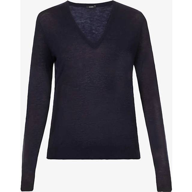 Joseph Womens Vy Cashair V-neck Cashmere-knit Jumper Xl - NAVY