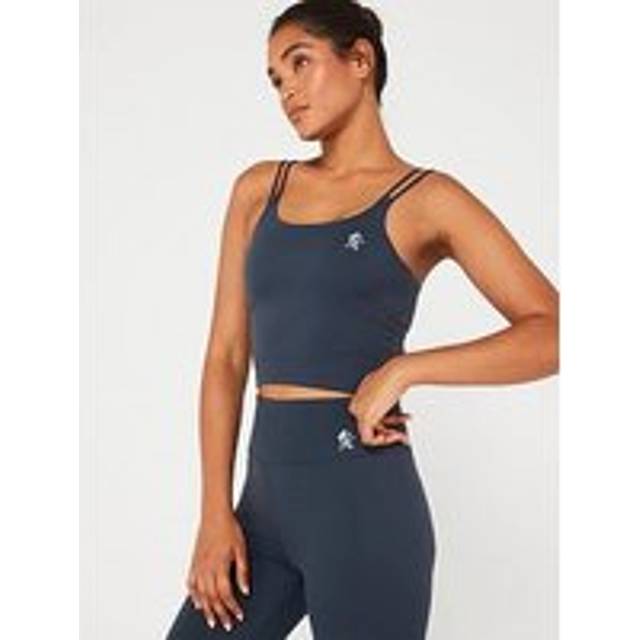 Gym King Womens 365 Long Line Tank Sports Bra - Midnight Blue, Blue, Size 10, Women