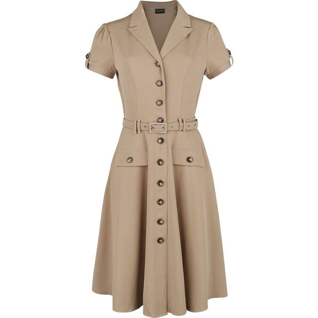 Voodoo Vixen Ida Safari Flare Dress Medium-length dress brown - XS