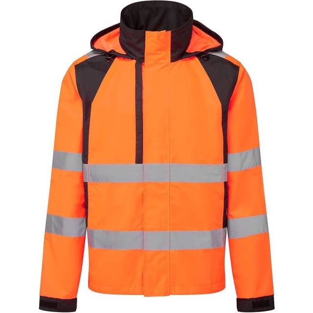 Portwest WX2 Eco Hi Vis Waterproof Rain Jacket Orange / Black S