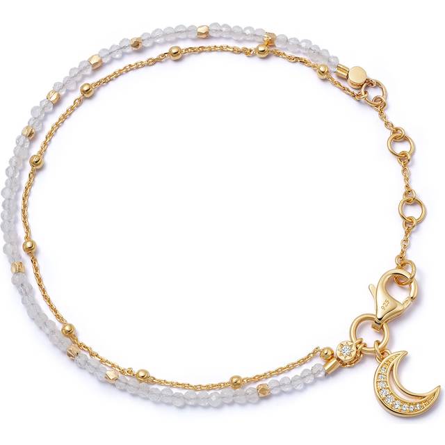 Astley Clarke Fine Biography Moonstone Moon Bracelet, Gold