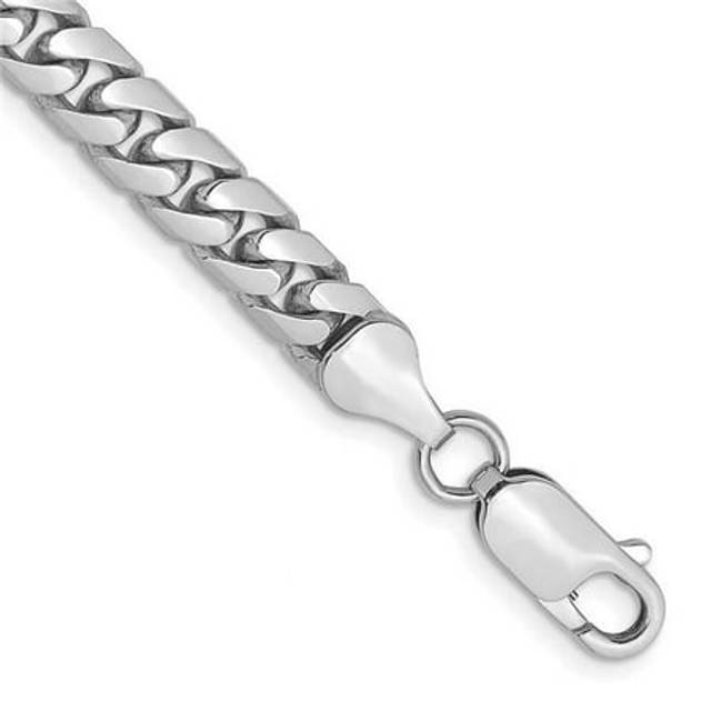 14K White Gold 5.5 mm Solid Miami Cuban Chain 8 in. Bracelet