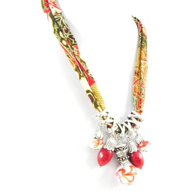 Les Trésors De Lily [H3021] - Orange Red 'Liberty' Designer Necklace Long Necklace orange