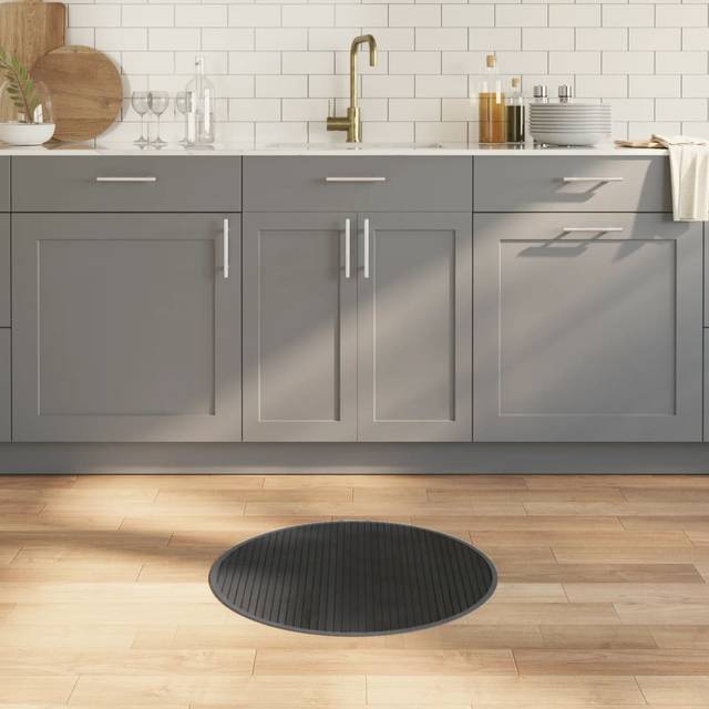 vidaXL Rug Round Grey60 cm Bamboo