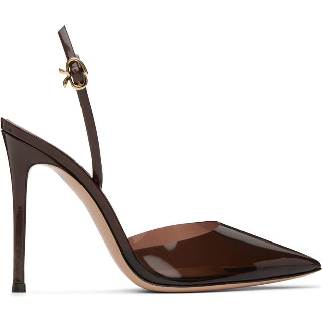 Gianvito Rossi Brown Ribbon D'Orsay Heels - Brown+Brown - IT 42