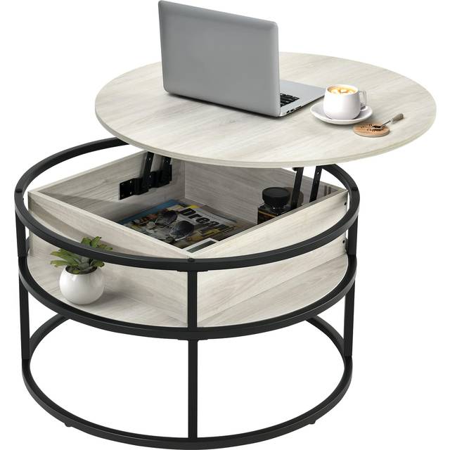 YITAHOME Round Lift Top Coffee Table, Coffee Tables for Living Room with Hidden Storage Compartment, Coffee Table with Storage for Home Office,Round