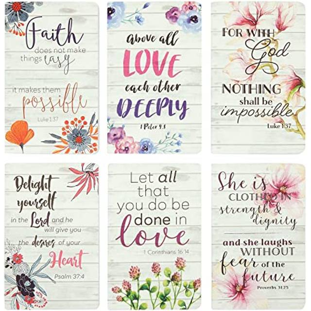 6 Pack Floral Daily Prayer Journal for Notebook, Bible Study, Inspirational Christian Gifts for Women (80 Pages, 5x8 In)