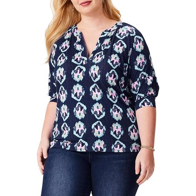 NIC+ZOE Plus Ocean Batik Top