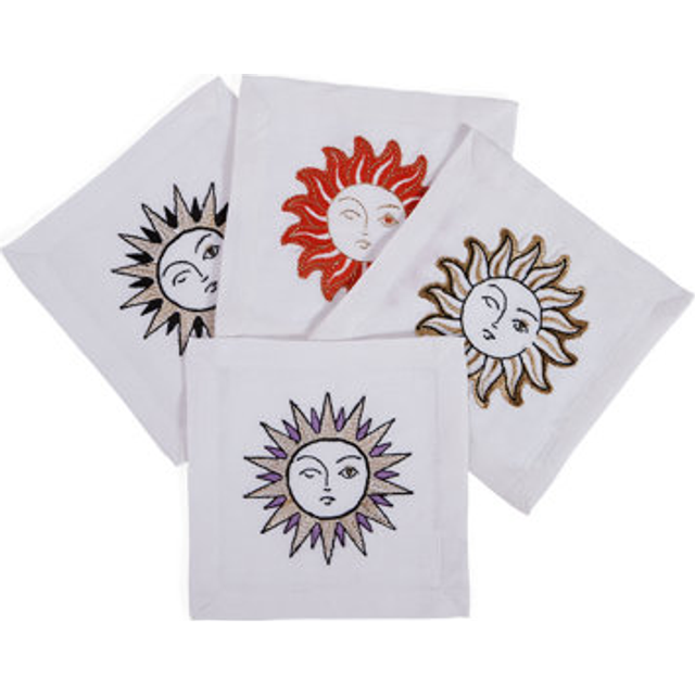 Jonathan Adler Set Of 4 Sun Cocktail Napkins