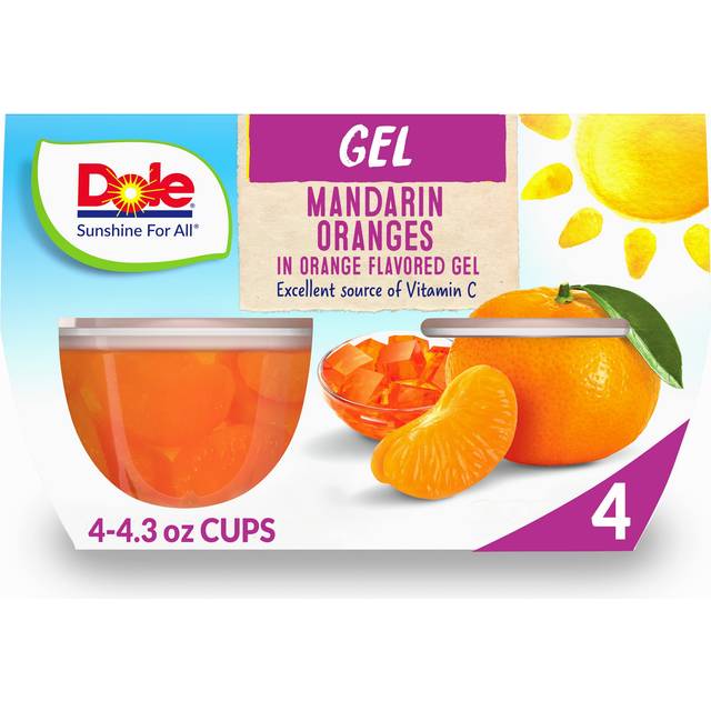 Dole Mandarin in Orange Flavour Jelly 4 x 123g (492g)