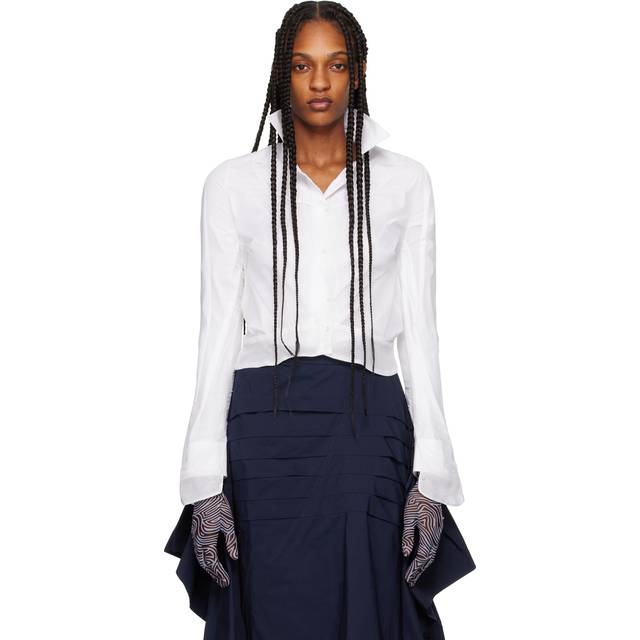 Dries Van Noten White Sheer Shirt - 100 WHITE - FR 34