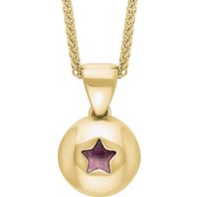 9ct Yellow Gold Blue John Star Disc Necklace