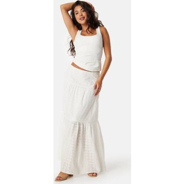 BUBBLEROOM Broderie Anglaise Maxi Skirt White S