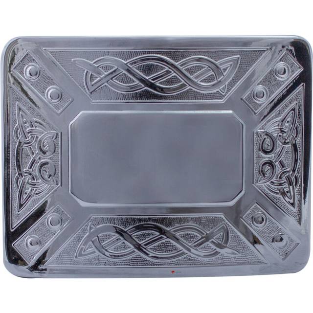 (Polished) Kilt Belt Buckle Mens Original Celtic Knot Dress Design 2 Finishes Scottish Made