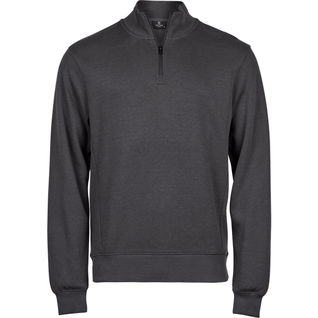 Tee Jays Ribbed Interlock Half Zip TJ5506 Dark Grey L Colour: Dark Gre