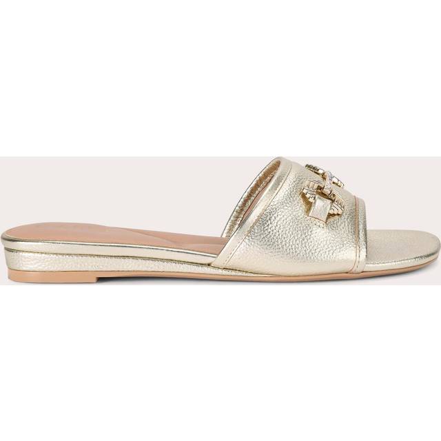 Carvela Womens Gold Poise Chain-embellished Leather Flat Sandals Eur 37 / 4 Uk Women - GOLD