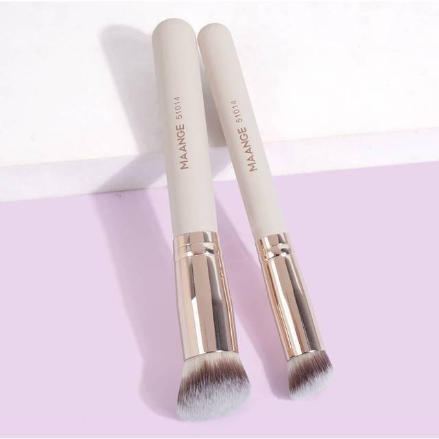 MAANGE MAANGE 2pcs Professional Facial Brush Set,Foundation Brush,Concealer Brush,Makeup Tools With Soft Fiber For Easy Carrying,Brush For Travel
