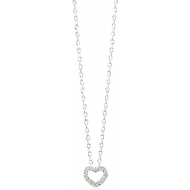 925 sterling silver Hjärta Hänge Halsband - Fashionabel Elegant Ihålig Design Kvinnors Nyckelben Kedja