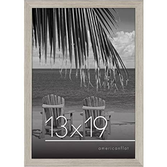 Americanflat 13x19 Picture Frame in Driftwood - Engineered Wood Photo Frame with Shatter-Resistant Glass and Hanging Hardware for Horizontal or Vertic