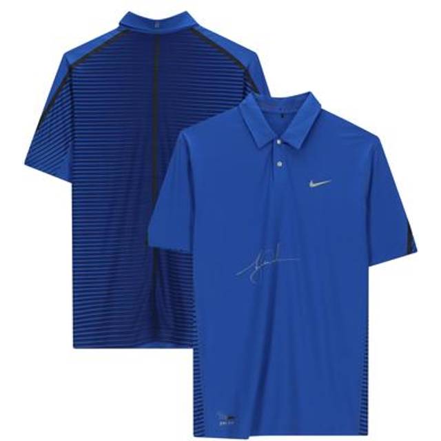 Tiger Woods Autographed Royal Blue Nike Polo - Upper Deck