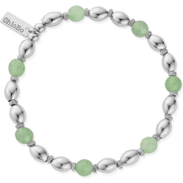 ChloBo Good Fortune Silver Aventurine Bead Bracelet SBAFRO