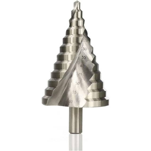 1pc 6-60mm Step Drill Bit Spiral Groove Wood Metal Hole Cutter HSS Round Shank Step Cone Drill Bit