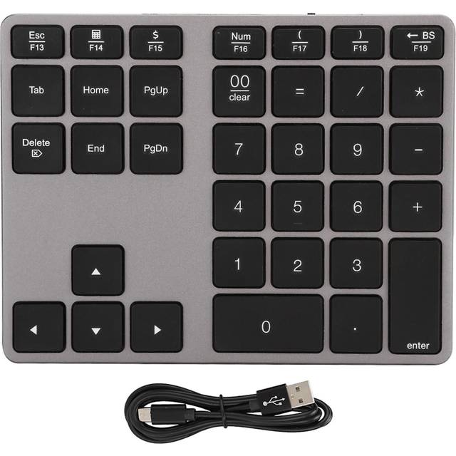 BT308 35 Keys Numeric Keypad Rechargeable Wireless Ultra Thin Keyboard Compatible with Bluetooth gray