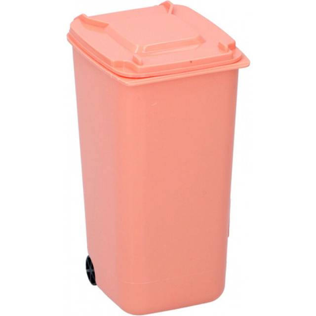 (Orange) Mini Wheelie Bin Desk Tidy Office Stationery
