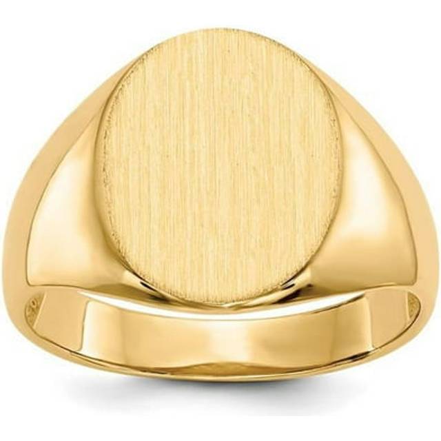 14K Yellow Gold 16 x 12.5 mm Open Back Mens Signet Ring - Size 10