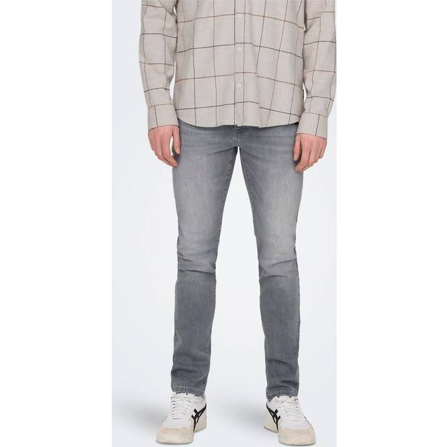 Only & Sons - Loom Slim Light Grey Denim - Jeans - grey - W36 / L34 - 98% Cotton, 2% Elastane,Denim