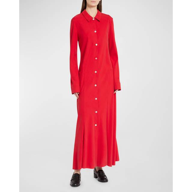 The Row Myra silk shirt dress - red (UK 10)