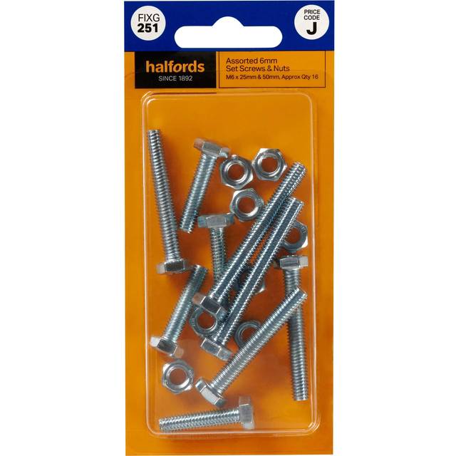 Halfords Assorted Screws & Nuts M6 (Fixg251)